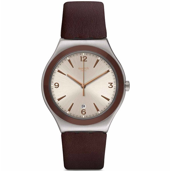 SWATCH O'Choco YWS450 Brown Leather Strap