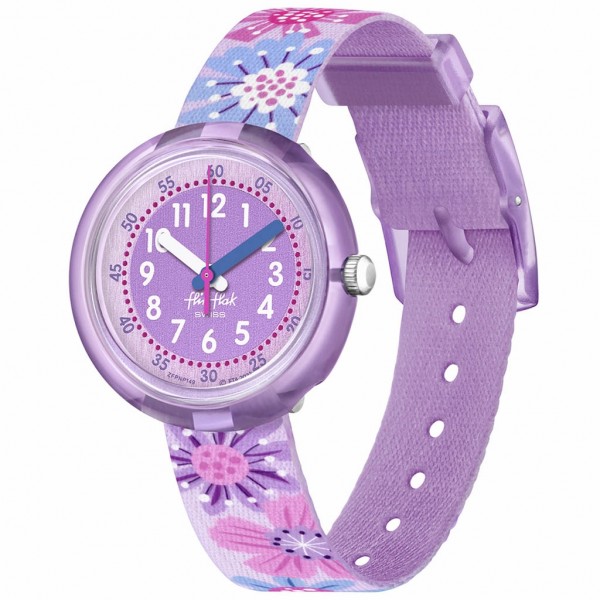 FLIK FLAK Flower Chaos ZFPNP149 Bioceramic Case-Multicolor BioSourced Material Strap