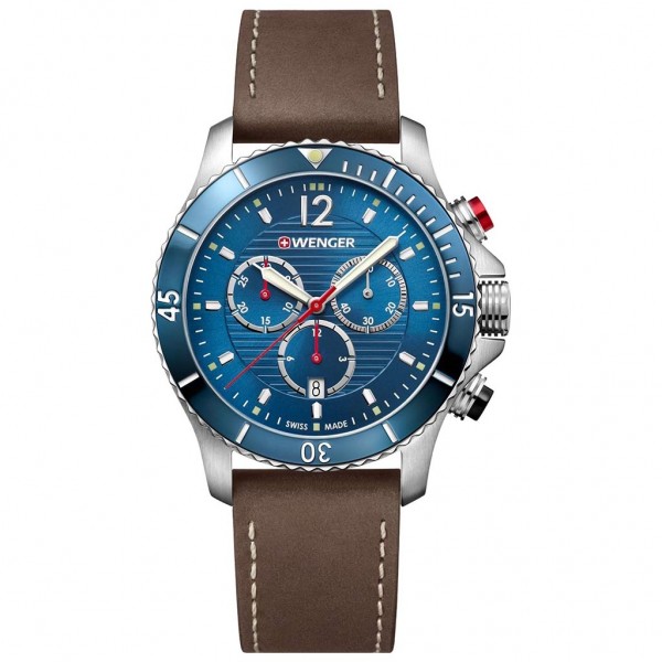 WENGER Seaforce Chrono 01.0643.116 Brown Leather Strap