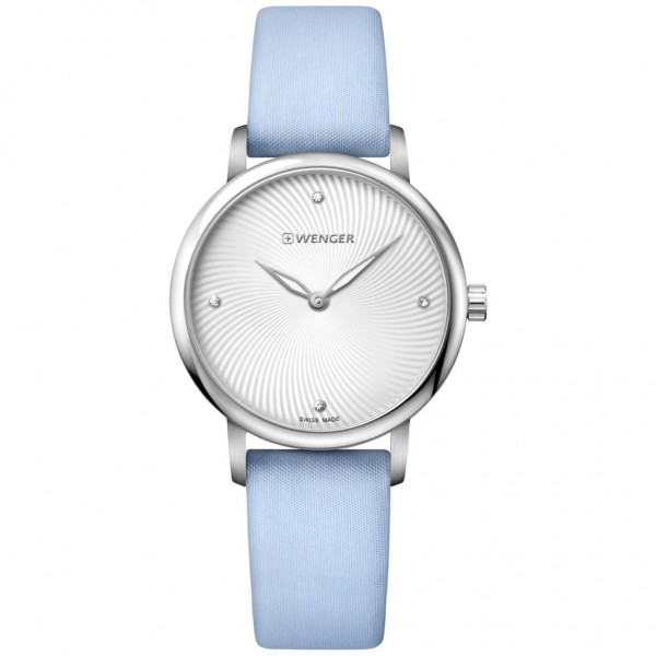WENGER Urban Donnissima 01.1721.108 Crystals Light Blue Fabric Strap