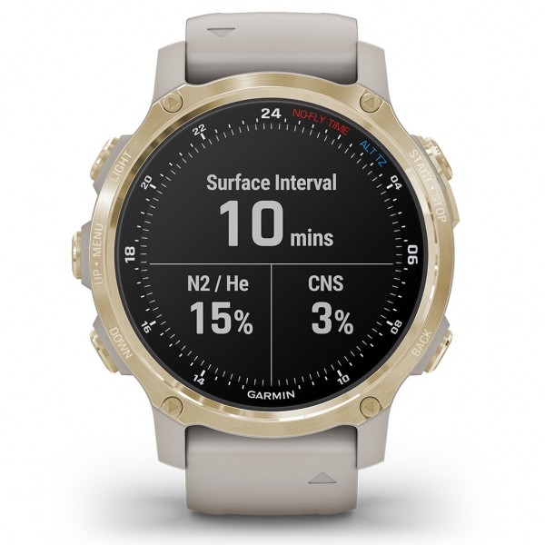 GARMIN Descent Mk2S Light Gold with Light Sand Silicone Band 010-02403-01