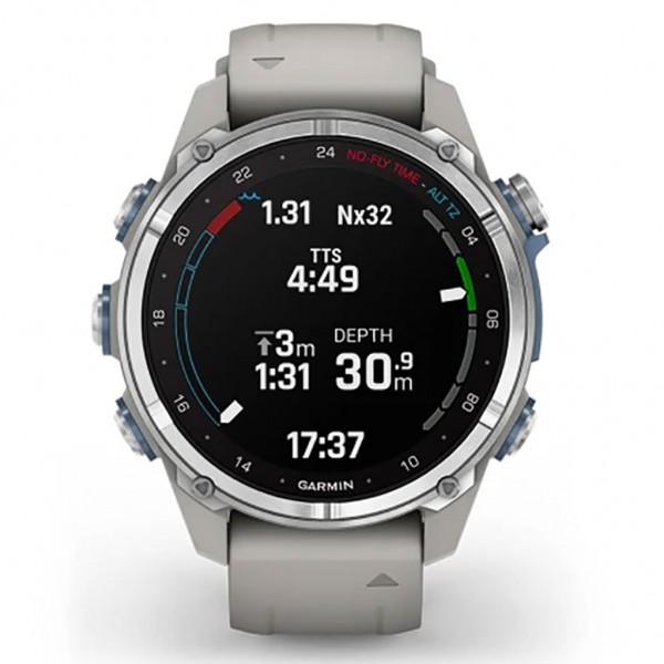 GARMIN Descent Mk3 Stainless Steel With Fog Grey Silicone Band 010-02753-04