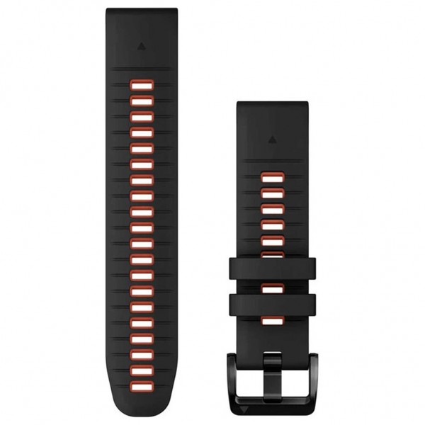 GARMIN Watch Bands QuickFit 22mm Black/Flame Red Silicone Band 010-13280-06