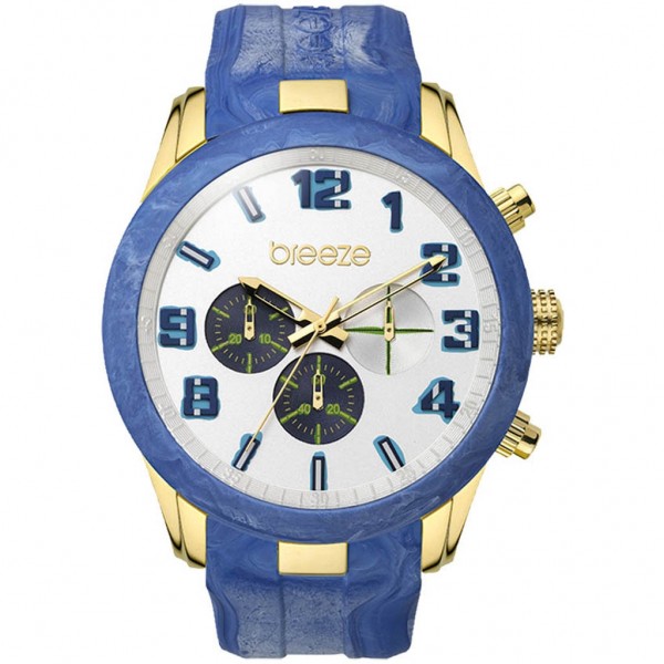 BREEZE Eye Candy 110361.6 Chronograph Blue Rubber Strap