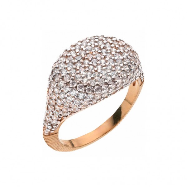 BREEZE Ring Zircons | Silver 925° Rose Gold Plated 113004.3010