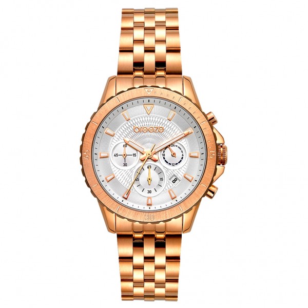 BREEZE Invernia 212131.4 Chronograph Rose Gold Stainless Steel Bracelet