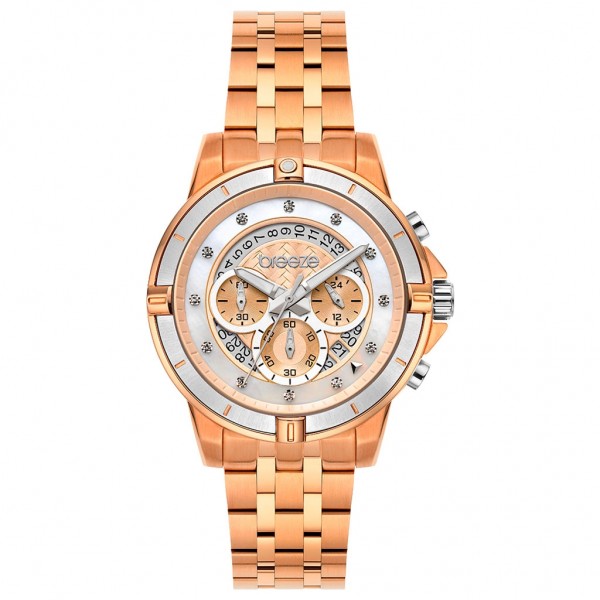 BREEZE Divinia 212311.4 Crystals Chrono Rose Gold Stainless Steel Bracelet