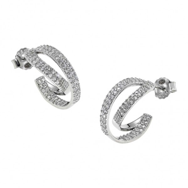 BREEZE Earring Zircons | Silver 925° Silver Plated 213023.4