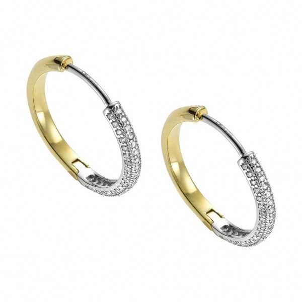 BREEZE Earring Zircons | Silver 925° Two Tone Plated 213024.1