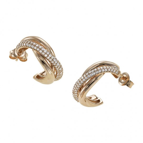 BREEZE Earring Zircons | Silver 925° Rose Gold Plated 213028.3