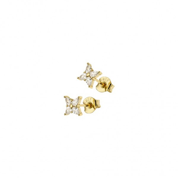 BREEZE Earring Zircons | Silver 925° Gold Plated 215002.1