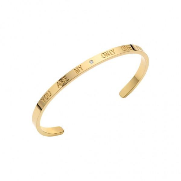BREEZE Bracelet Zircons | Gold Stainless Steel 311009.1