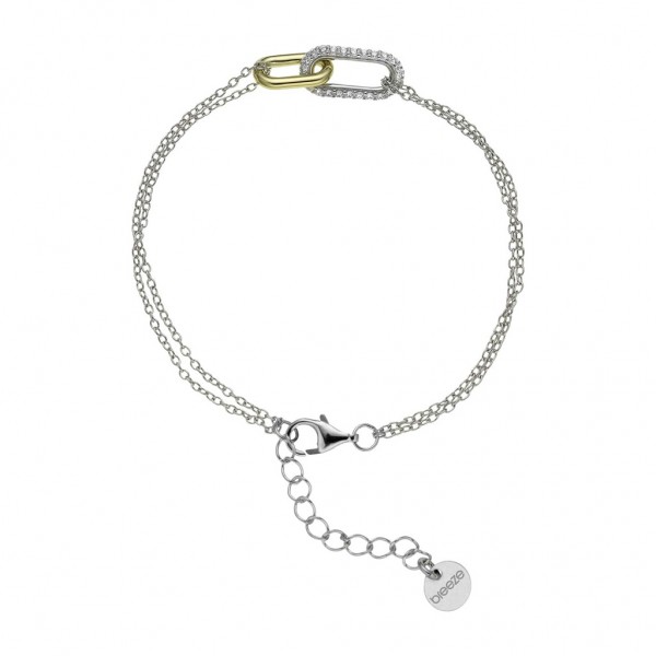 BREEZE Bracelet Zircons | Silver 925° Two Tone Plated 313016.6