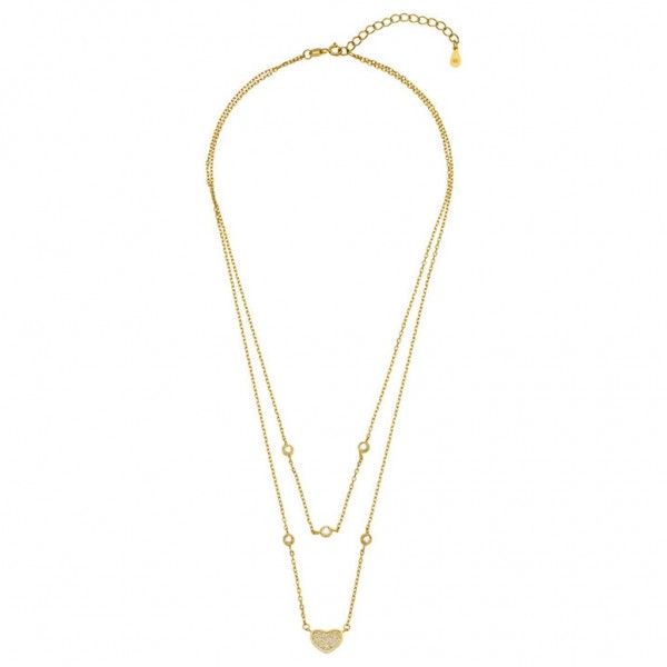 BREEZE Necklace Zircons | Silver 925° Gold Plated 413001.1