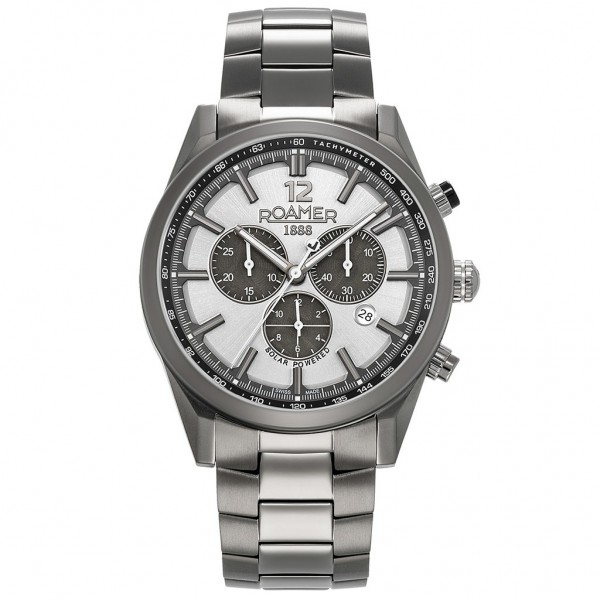 ROAMER Helios Power 973981-44-15-20 Chrono Solar Anthracite Titanium Bracelet