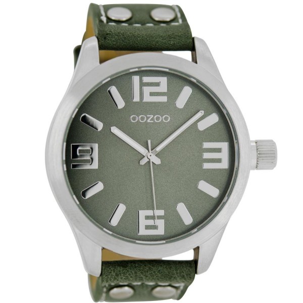 OOZOO Timepieces C1061 Green Leather Strap
