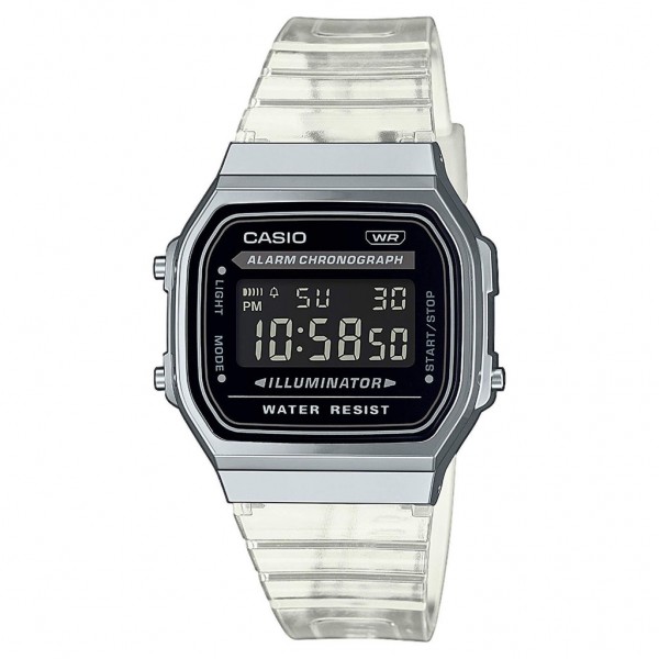 CASIO Vintage A-168XES-1BEF Transparent Rubber Strap