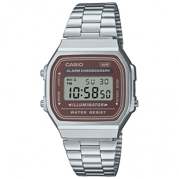 CASIO Vintage A-168WA-5AYES Silver Stainless Steel Bracelet