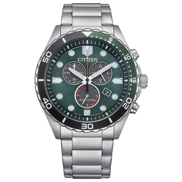 CITIZEN Eco-Drive AT2561-81X Chrono Silver Stainless Steel Bracelet