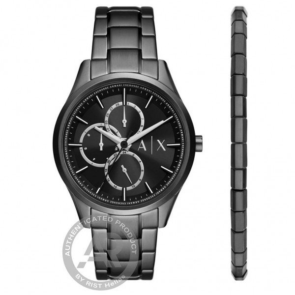 ARMANI EXCHANGE Banks AX7154SET Multifunction Black Stainless Steel Bracelet Gift Set