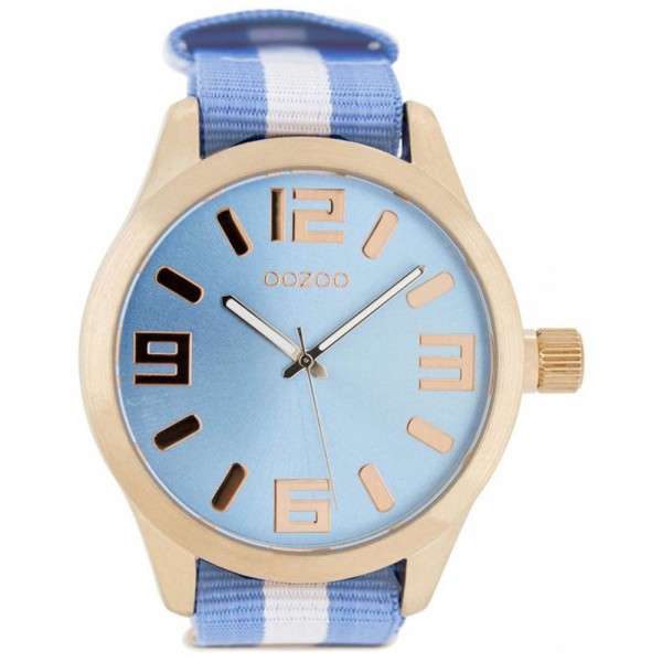 OOZOO Timepieces B6614-A Two Tone Fabric Strap