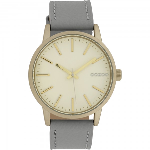 OOZOO Timepieces C10016 Grey Leather Strap