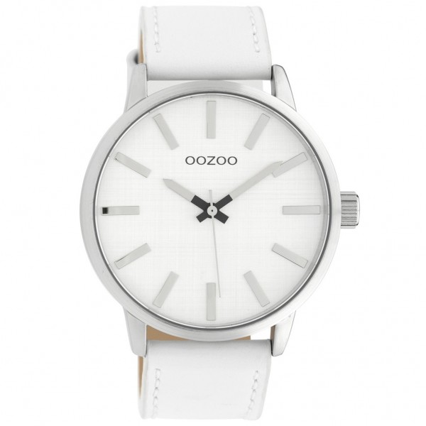 OOZOO Timepieces C10030 White Leather Strap