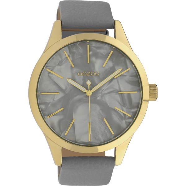 OOZOO Timepieces C10071 Grey Leather Strap