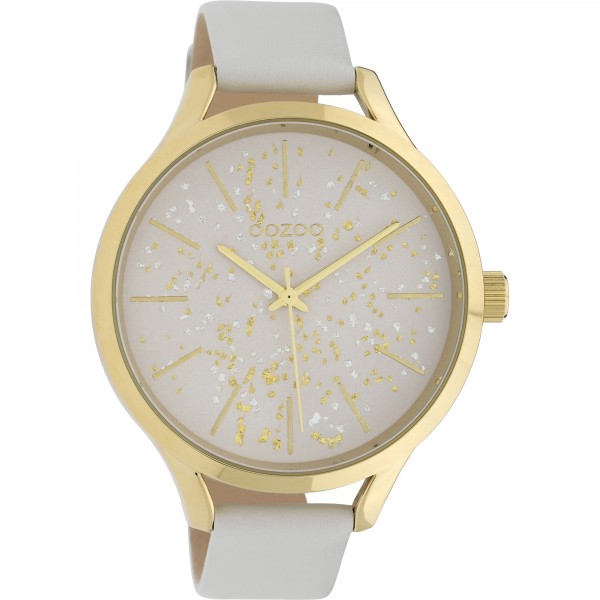 OOZOO Timepieces C10085 White Leather Strap