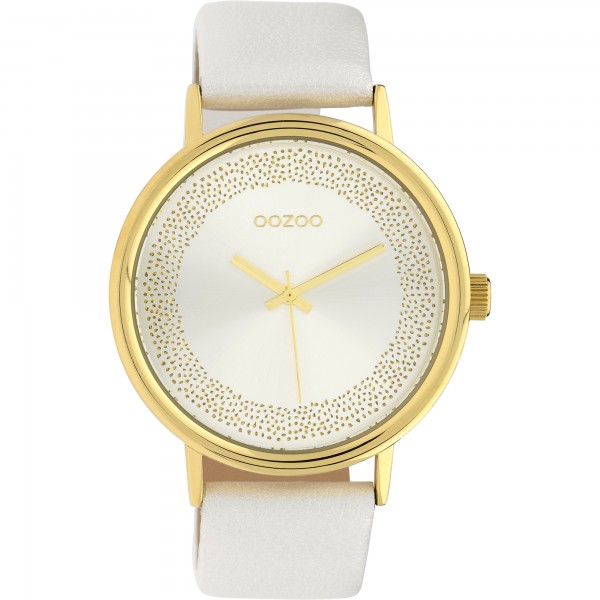 OOZOO Timepieces C10095 White Leather Strap