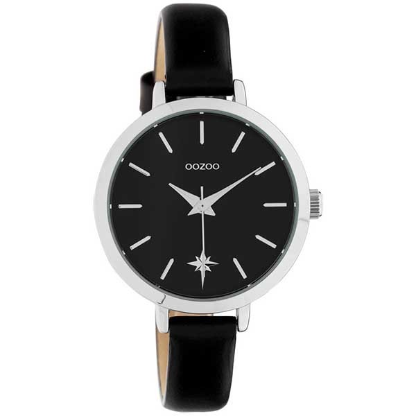 OOZOO Timepieces C10389 Black Leather Strap
