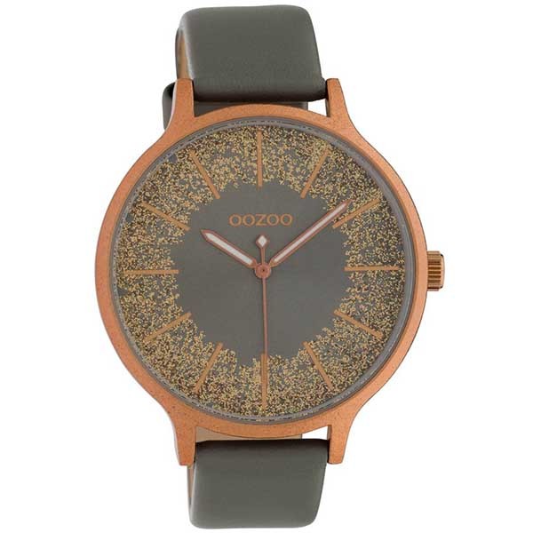 OOZOO Timepieces C10402 Grey Leather Strap