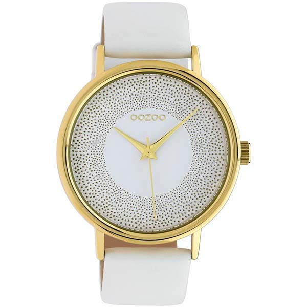 OOZOO Timepieces C10576 White Leather Strap