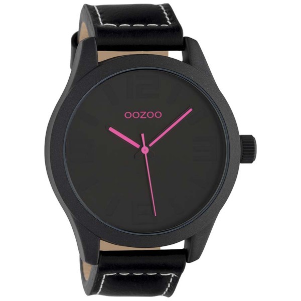 OOZOO Timepieces C1068 Black Leather Strap