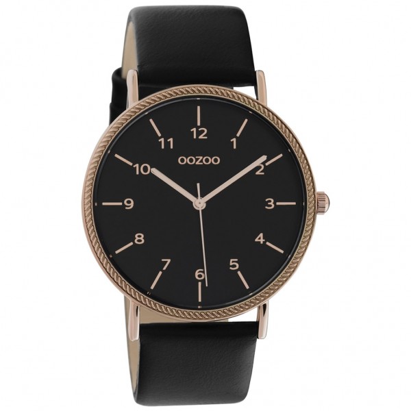 OOZOO Timepieces C10824 Black Leather Strap