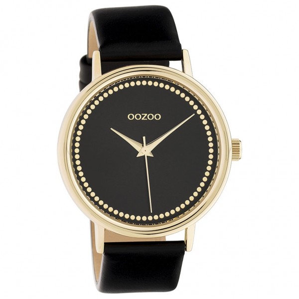 OOZOO Timepieces C10835 Black Leather Strap