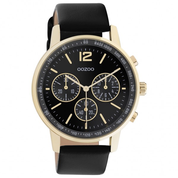 OOZOO Timepieces C10841 Black Leather Strap