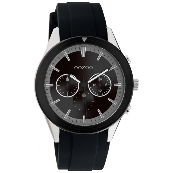 OOZOO Timepieces C10849 Black Rubber Strap
