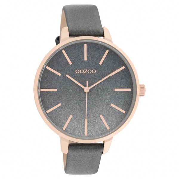 OOZOO Timepieces C11033 Grey Leather Strap