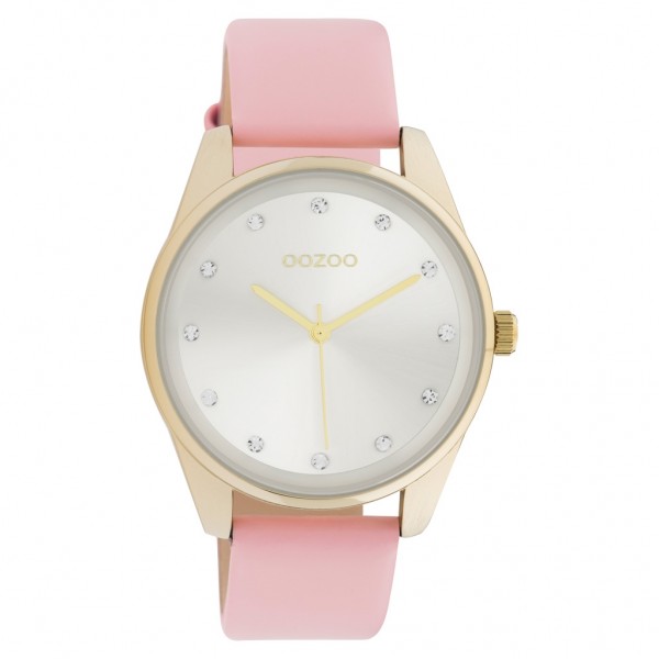 OOZOO Timepieces C11045 Crystals Pink Leather Strap