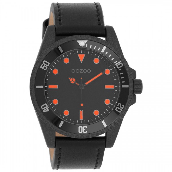 OOZOO Timepieces C11119 Black Leather Strap