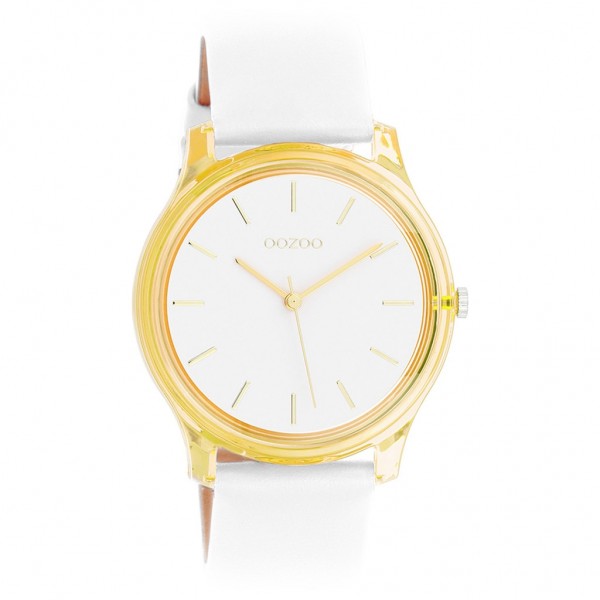 OOZOO Timepieces C11136 White Leather Strap