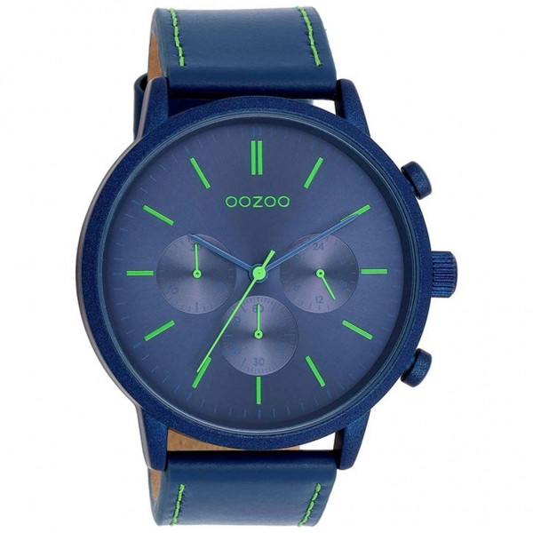 OOZOO Timepieces C11205 Blue Leather Strap