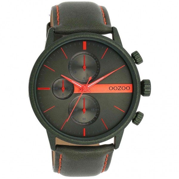 OOZOO Timepieces C11227 Green Leather Strap