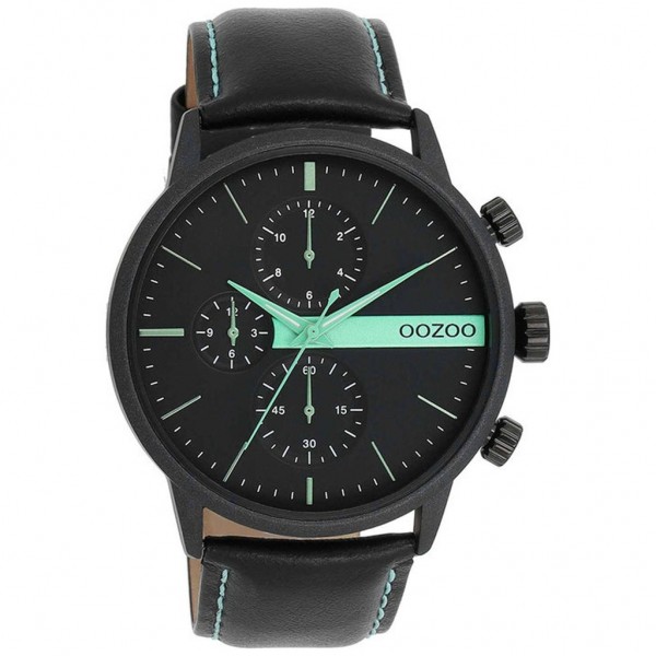 OOZOO Timepieces C11229 Black Leather Strap