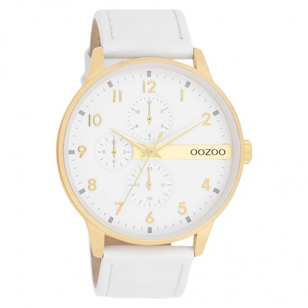 OOZOO Timepieces C11305 White Leather Strap