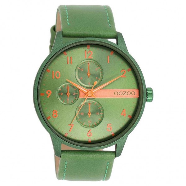 OOZOO Timepieces C11308 Green Leather Strap
