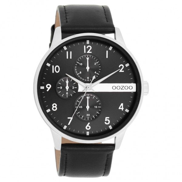 OOZOO Timepieces C11309 Black Leather Strap