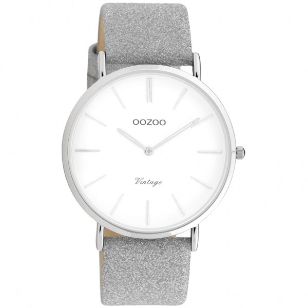 OOZOO Vintage C20145 Silver Leather Glitter Strap