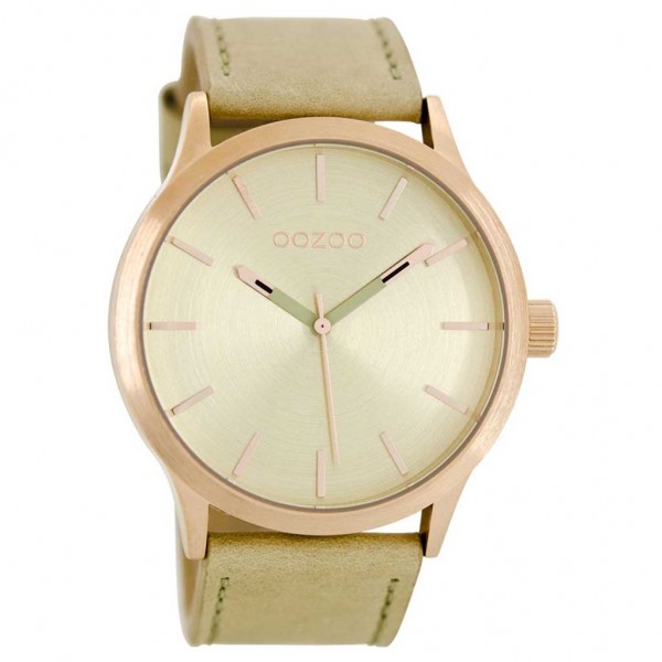 OOZOO Timepieces C8525 Beige Leather Strap